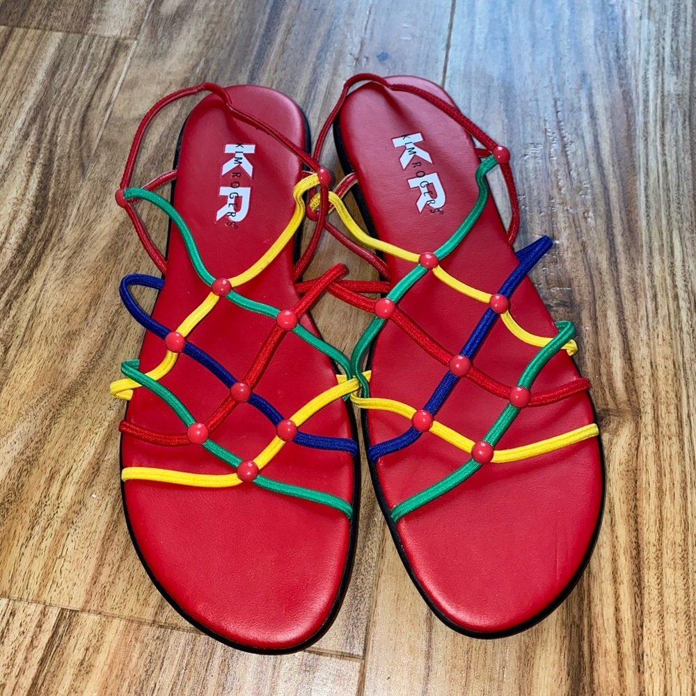 Vintage Kim Rogers Rainbow Rope Sandals